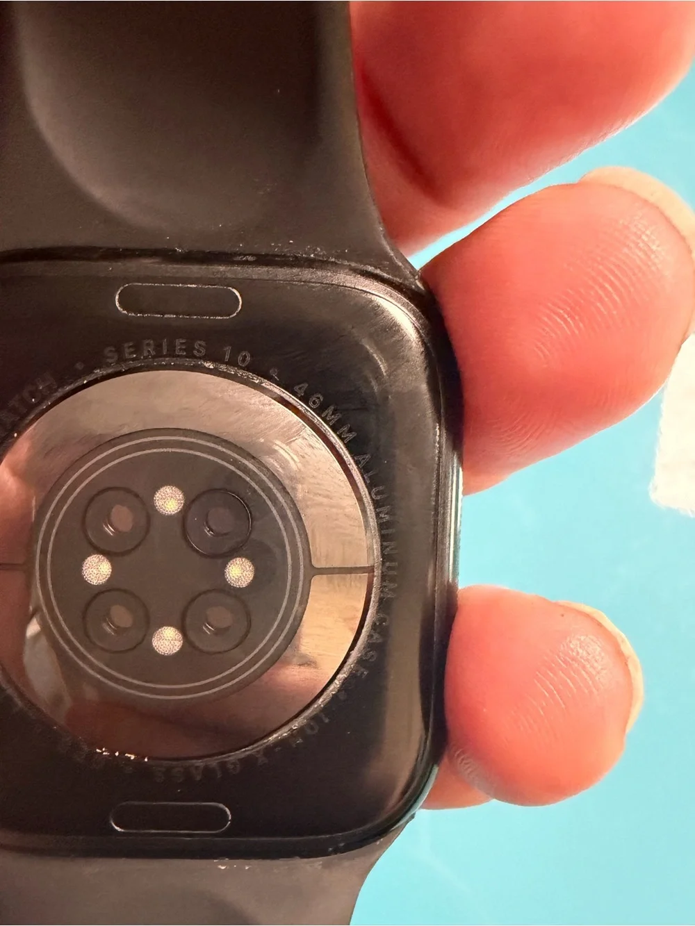 Apple Smartwatch with Black Band and Lime Green Display